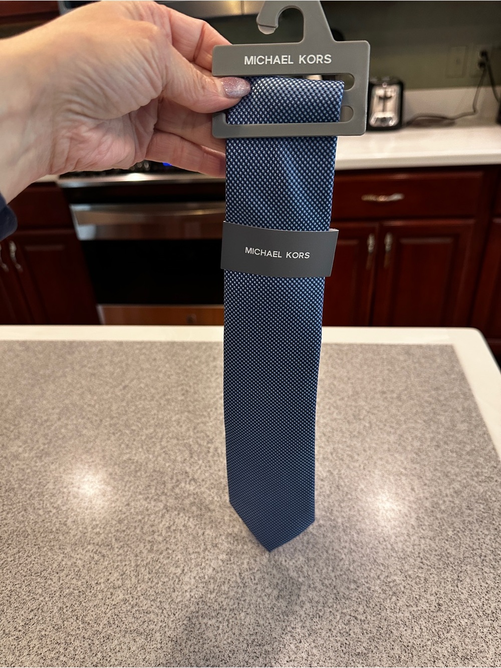 Michael Kors Men's Navy Micro-Pattern Tie